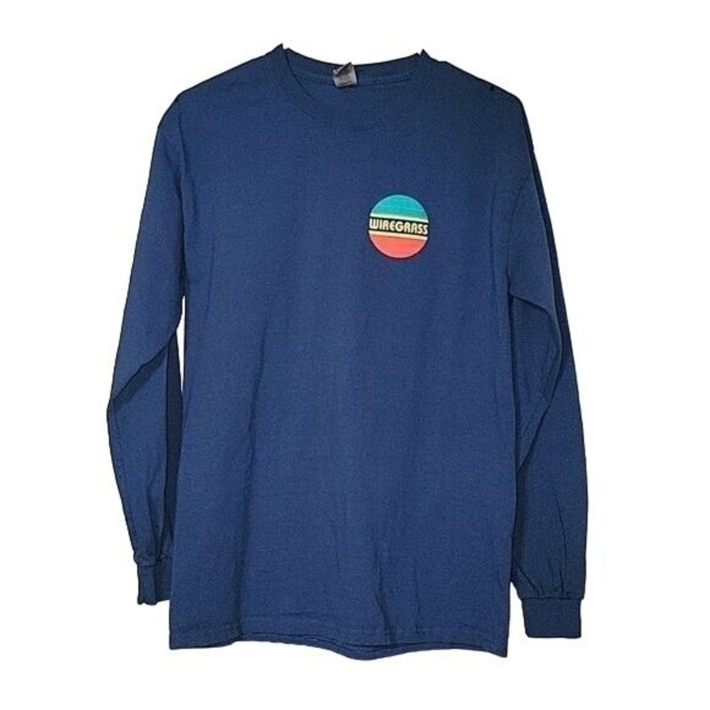 WIREGRASS Men's Long Sleeve Blue T-shirt M Casual Beach Coastal Lightweight